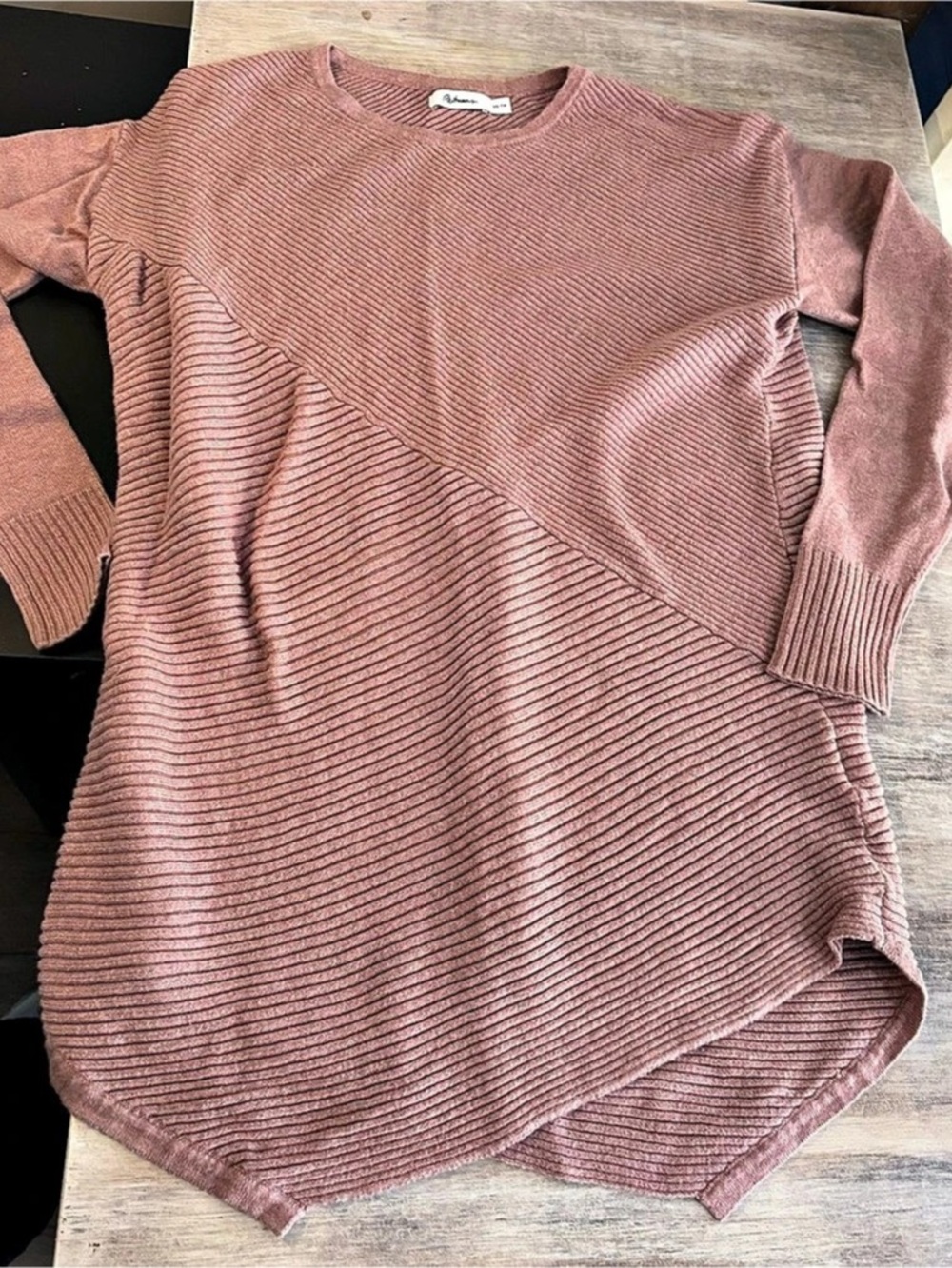 Pilcro Pink Asymmetrical Hem Sweater